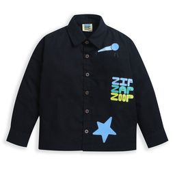 ZIP ZAP ZOOP Boys Comfort Typography Printed Twill Weave Pure Cotton Casual Shirt-74