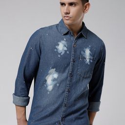 WROGN Standard Slim Fit Faded Twill Cotton Casual Shirt-image-30