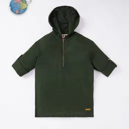 Ed-a-Mamma Boys Green Hooded Cotton Sweatshirt-48