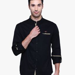 Kuons Avenue Men Black Smart Slim Fit Casual Shirt-image-79