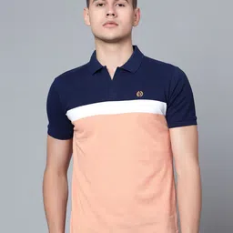 Cantabil Colorblocked Half Sleeve Cotton Polo T-shirt-image-67