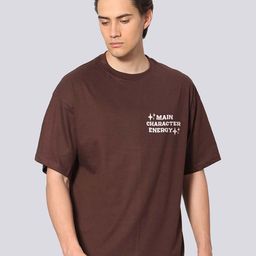 Besick Men Typography Printed Round Neck Oversized Solid Cotton T-shirt-image-72