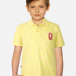 Gini and Jony Boys Polo Collar Conversational Printed Cotton T-shirt-image-84