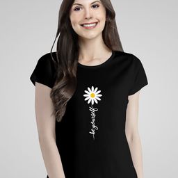 Pootlu Women Black Printed T-shirt-image-58
