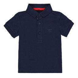 mothercare Boys Navy Blue Polo Collar Indigo Cotton Pure Cotton T-shirt-image-128