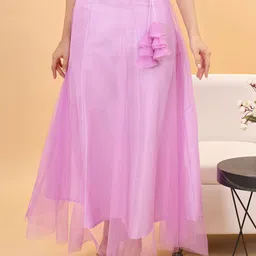 Frolic Rolic Net Flared Maxi Skirt-picture-0