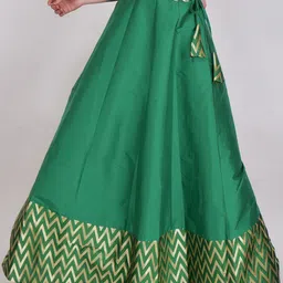 Frolic Rolic Woven Zig Zag Striped Flared Maxi Skirt-image-38