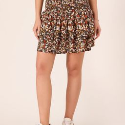 DressBerry Printed Smocked Ruffled Mini Skirt-25
