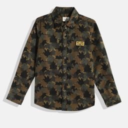 Pepe Jeans Boys Camouflage Printed Pure Cotton Casual Shirt-image-98