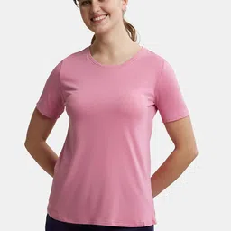 Jockey Micro Modal Cotton Relaxed Fit Round Neck T-Shirt with Metallic Threaded Neck-image-96