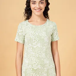 Ajile by Pantaloons Abstract Printed Cotton Slim Fit T-shirt-image-46