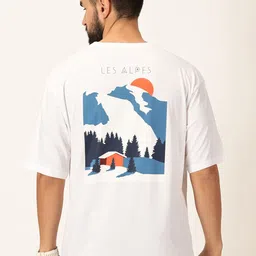 Thomas Scott Graphic Printed Bio Finish Pure Cotton Oversized T-shirt-image-82