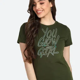 shashvi Women Olive Printed T-shirt-image-55