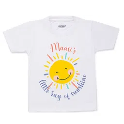 KNITROOT Unisex Kids White & Yellow Printed T-shirt-30