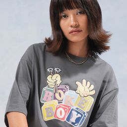 Tokyo Talkies Women Typography Printed Cotton Oversized Fit T-shirt-image-45
