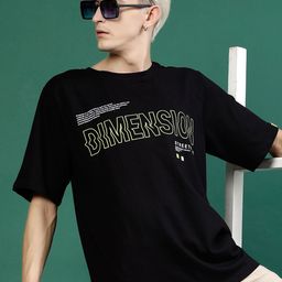 Rigo Typographic Printed Oversized Drop Shoulder Sleeves Pure Cotton Sports T-shirt-image-23