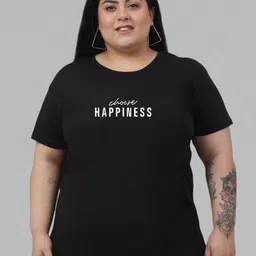 Trend Level Plus Size Typography Printed Round Neck Short Sleeves Cotton Casual T-shirt-image-36