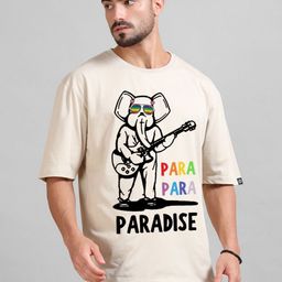 Bushirt Men Printed Raw Edge T-shirt-image-19