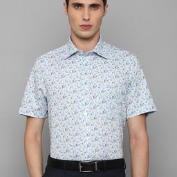 Louis Philippe Men Blue Floral Printed Formal Cotton Shirt-image-24