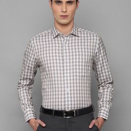 Louis Philippe Men Gingham Checks Formal Cotton Shirt-image-50