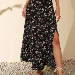 Berrylush Women Floral Printed A-line Maxi Skirt-picture-43