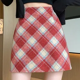 StyleCast Women Checked A-Line Mini Skirt-image-13