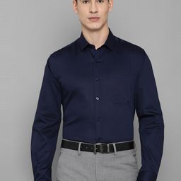 Louis Philippe Men Navy Blue Solid Slim Fit Formal Shirt-image-44