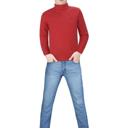 Palm Tree Boys High Neck Long Sleeves Cotton T-shirt-image-96