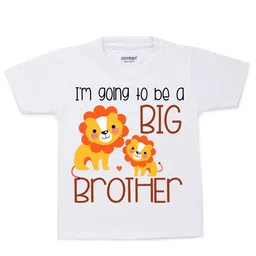 KNITROOT Kids White Going To Be Brother Printed T-shirt-picture-58