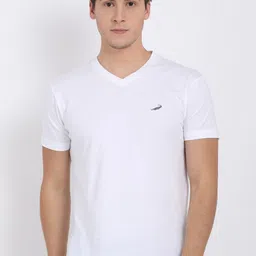 Crocodile Men White V-Neck T-shirt-image-89