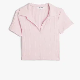 Koton Self Design Polo Collar Casual T-shirt-image-63
