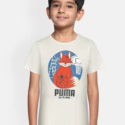 Puma Boys Off-White Animals Suede Round Neck T-shirt-image-22