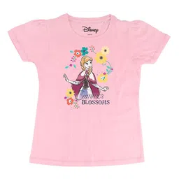 Frozen Girls Pink Printed Round Neck T-shirt-image-6
