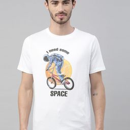Bushirt Men White Printed Round Neck T-shirt-image-98