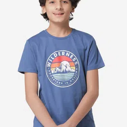 Red Tape Boys Blue Printed Round Neck T-shirt-image-69