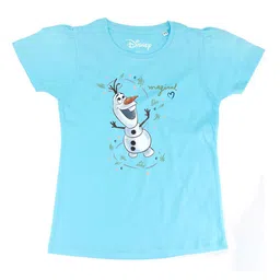 Frozen Girls Blue Frozen Printed Round Neck Pure Cotton T-shirt-image-44