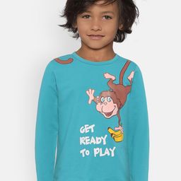 LAdore Boys Blue Printed Round Neck T-shirt-image-40