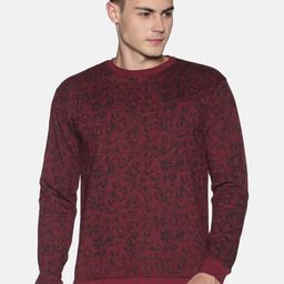 UrGear Men Maroon & Black Printed Round Neck T-shirt-image-92