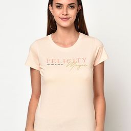 METTLE Women Cream-Coloured Printed Detail Round Neck T-shirt-picture-14