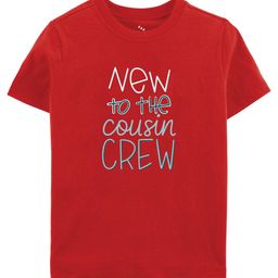 Zeezeezoo Kids Red New to the cousin crew Printed Pure Cotton T-shirt-image-75
