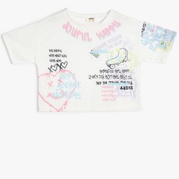 Koton Girls Graphic Printed Round-Neck T-shirt-image-87