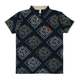 earth conscious Boys Geometric Printed Henley Neck Cotton T-shirt-image-14