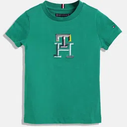 Tommy Hilfiger Boys Typography Embroidered Pure Cotton T-shirt-image-30