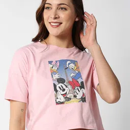 Pepe Jeans Women Pink Printed Extended Sleeves T-shirt-image-3