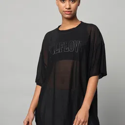 MKH Typography Printed Drop-Shoulder Sleeves Dri-FIT Relaxed Fit Sports T-shirt-image-98
