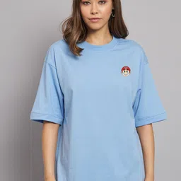 Imsa Moda Round Neck Drop-Shoulder Cotton Oversized T-shirt-picture-23