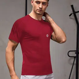 CHKOKKO Regular Fit Round Neck Dri-FIT Sports T-shirt-image-10