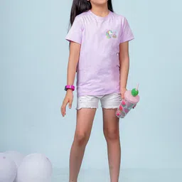 NUSYL Girls Magic is Real Text Printed Round Neck Casual T-shirt-image-52