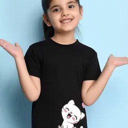 NUSYL Girls Graphic Printed Cotton T-shirt-30