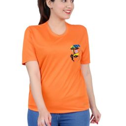 TAJNAN Women V-Neck Pockets T-shirt-image-10
